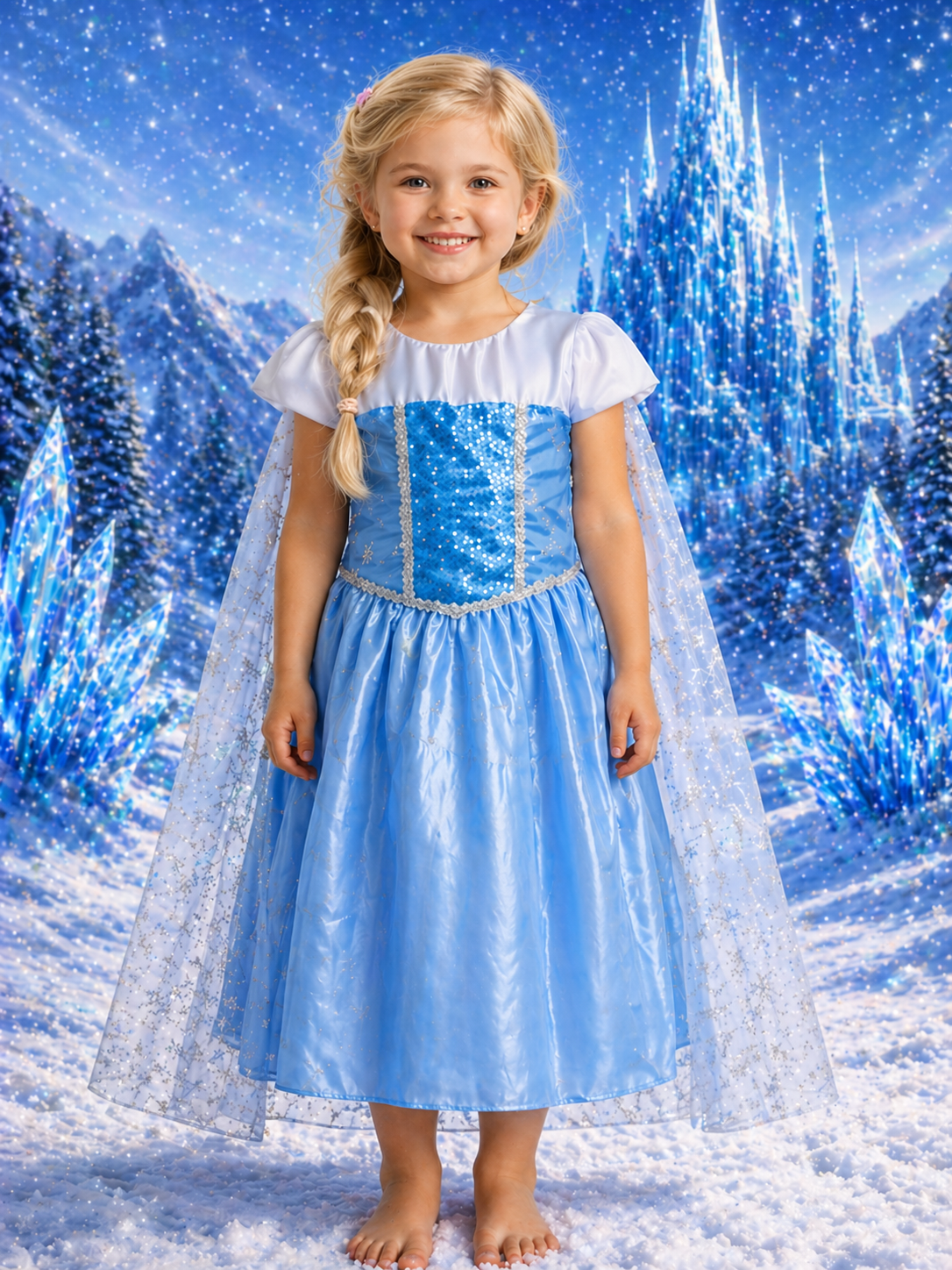 ❄ Fantasia Princesa do Gelo Infantil