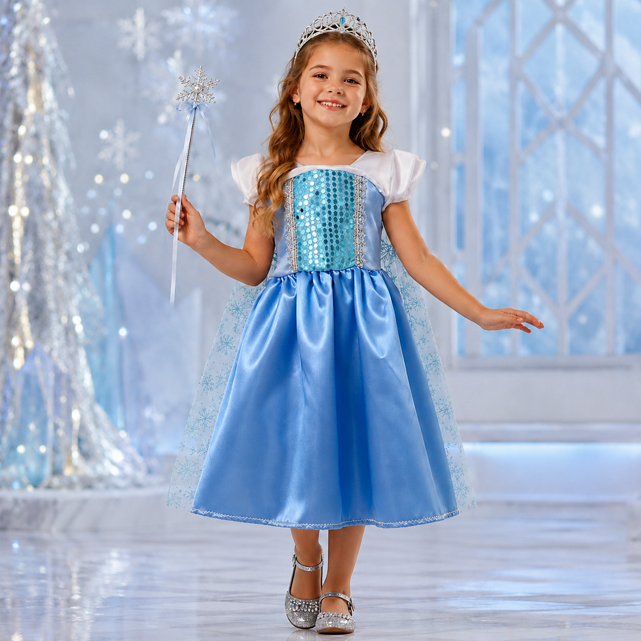 ❄ Fantasia Princesa do Gelo Elsa Frozen