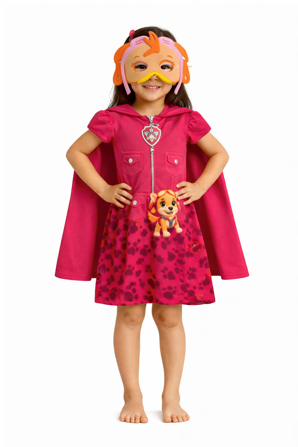 Fantasia Infantil Heroína Canina Rosa