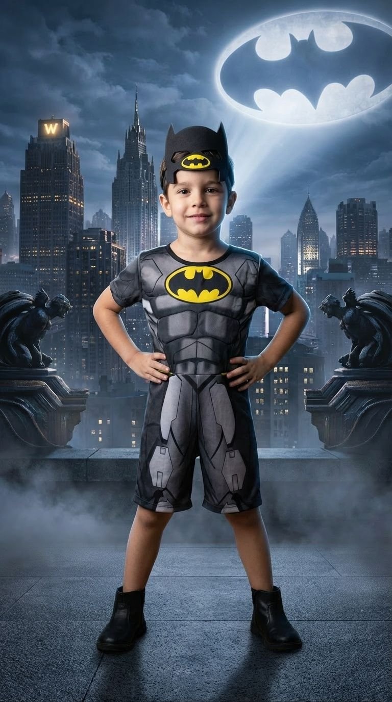Fantasia Infantil Herói Morcego Noturno